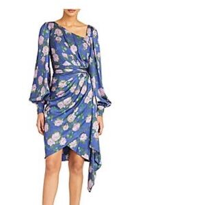 Floral Blue Wrap Dress